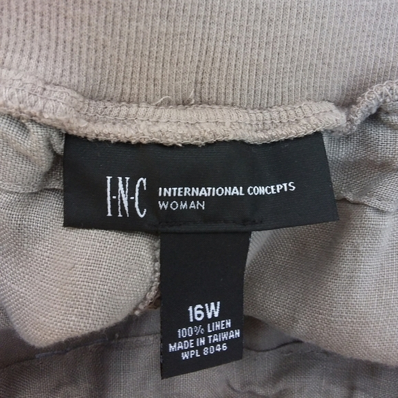 INC wide leg Relaxed Fit Gray Drawstring Pants 16W - Picture 5 of 10